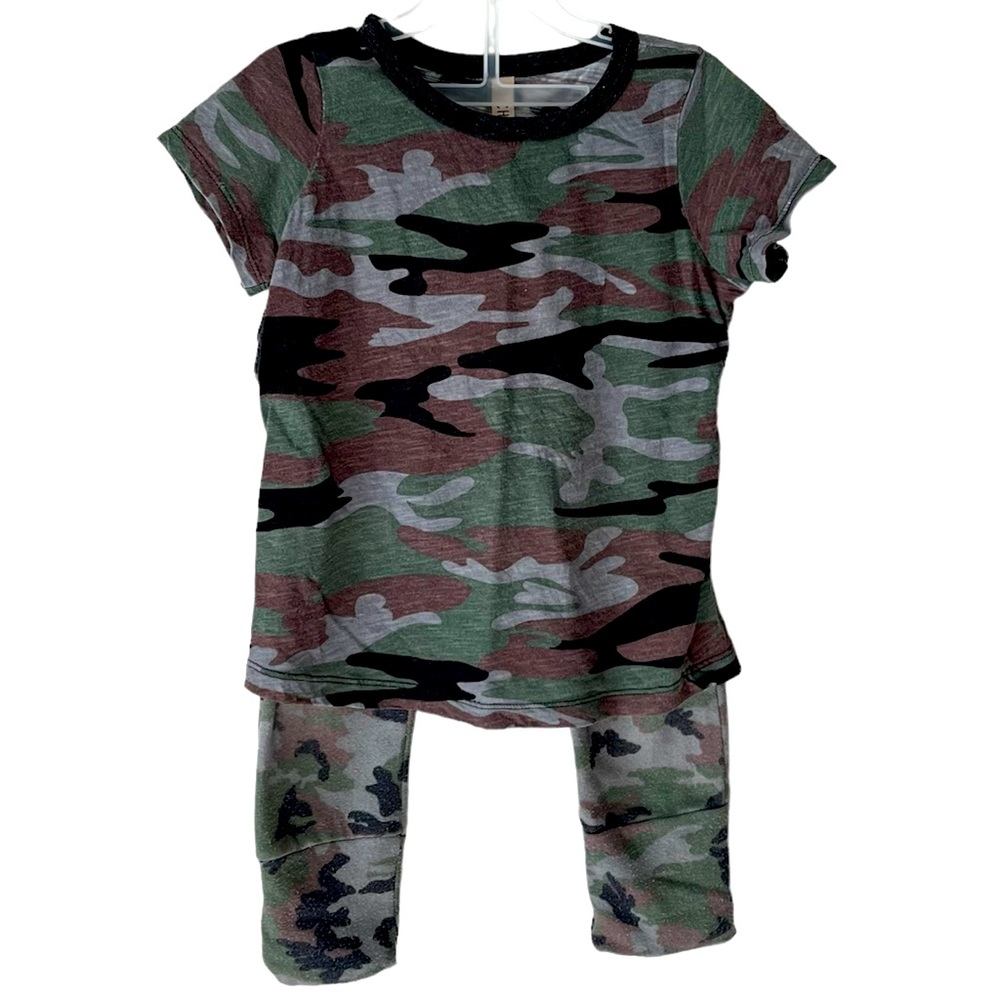 Childhoods Clothing Classic Camouflage Ringer Tee & Gussets Size 4T
